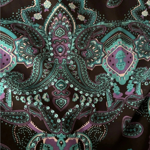 APT 9 EUC 9 WOMENS WOMEN BLACK BLUE DRESS SUMMER FALL WEDDING HOLIDAY SIZE XL - Picture 4 of 7